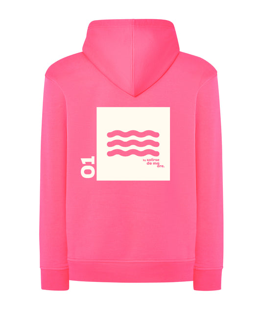 HOODIE BIG "00" FLUOR AND CREAM