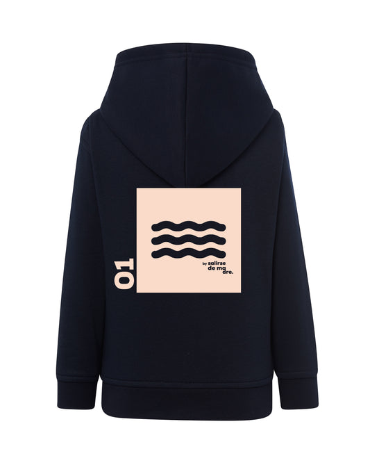 HOODIE "00" AZUL MARINO AND CREAM