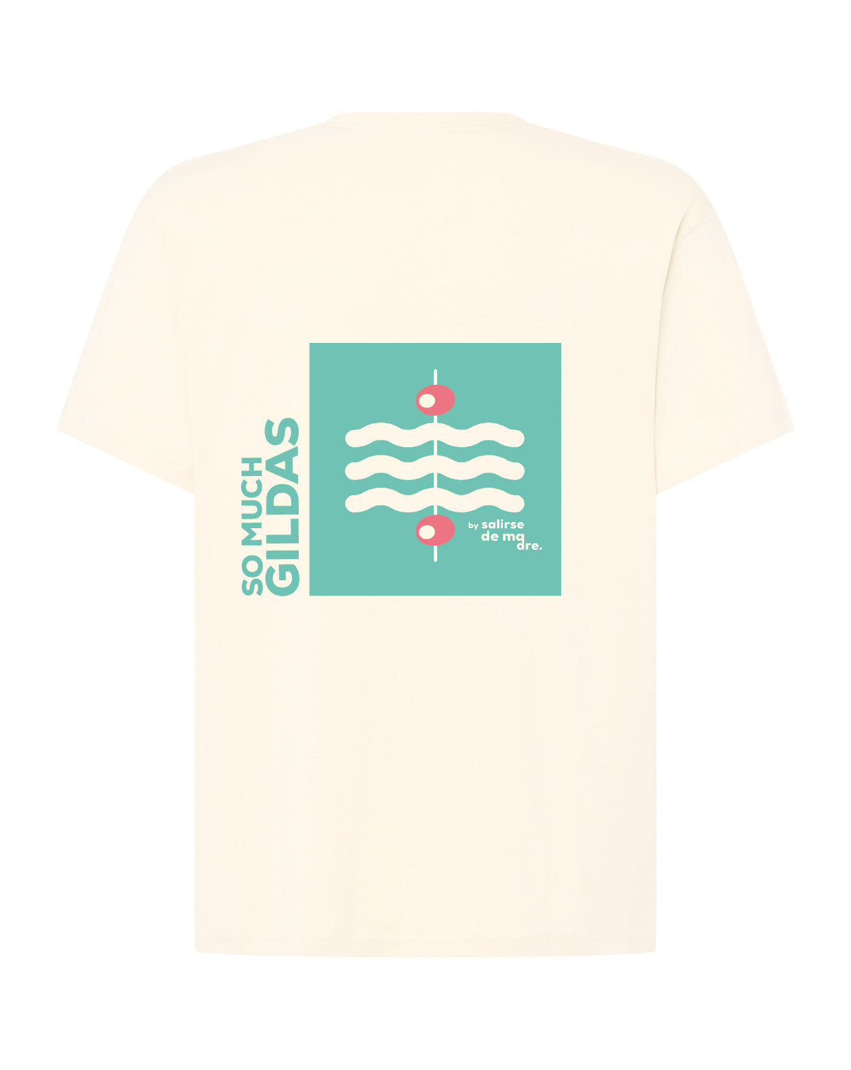 CAMISETA ADULTO "SO MUCH GILDAS" CREAM AND TURQUESA