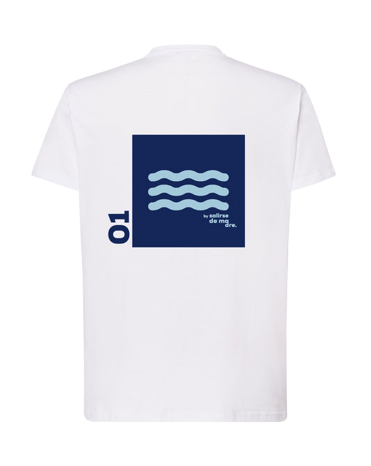 CAMISETA "00" WHITE AND BLUE