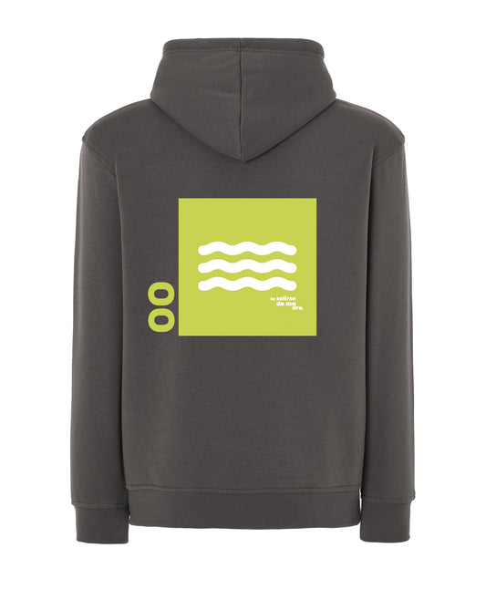 HOODIE "00" GRIS GRAFITO AND LIMA