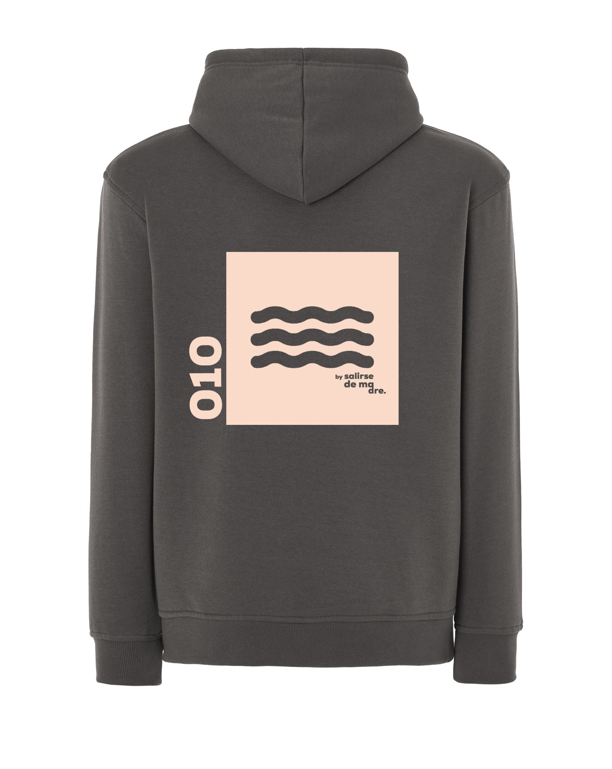 HOODIE "00" GRIS GRAFITO AND CREAM