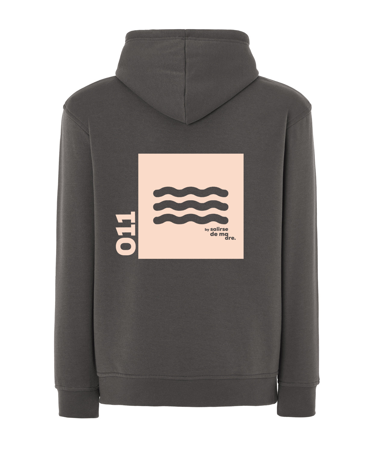 HOODIE "00" GRIS GRAFITO AND CREAM