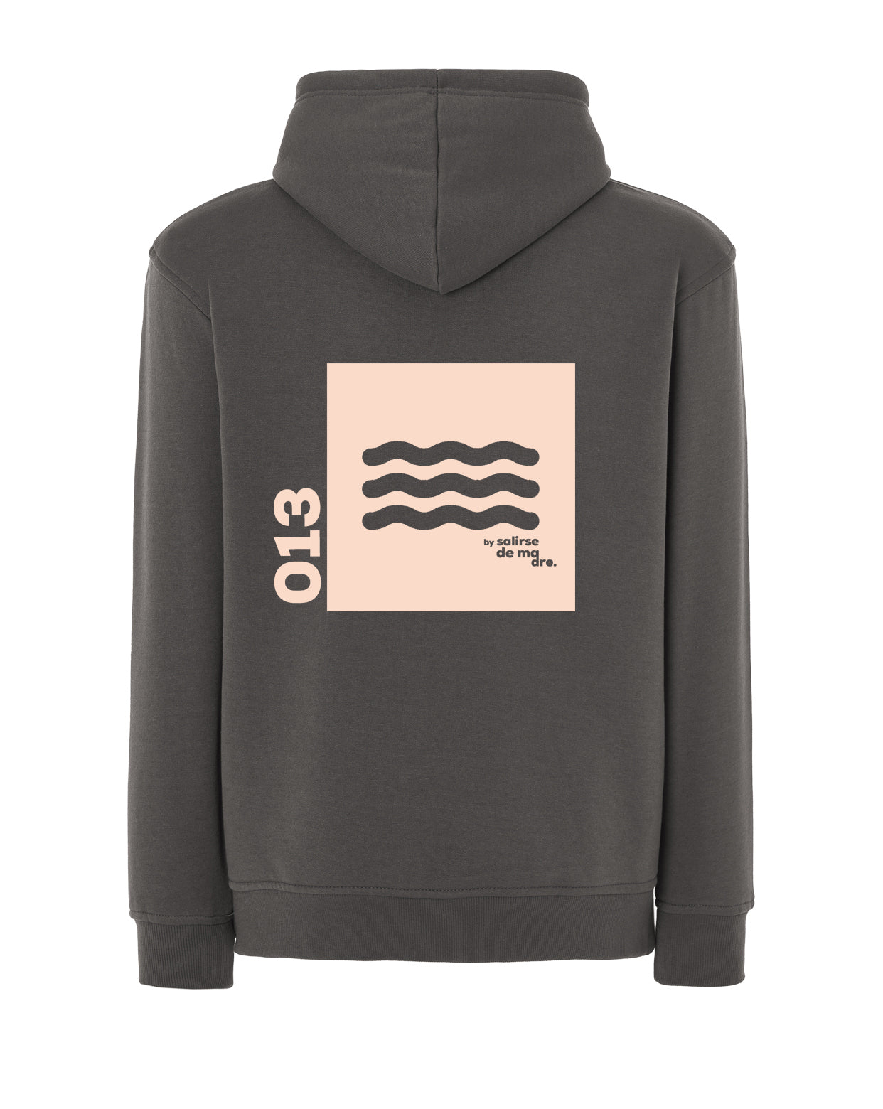 HOODIE "00" GRIS GRAFITO AND CREAM