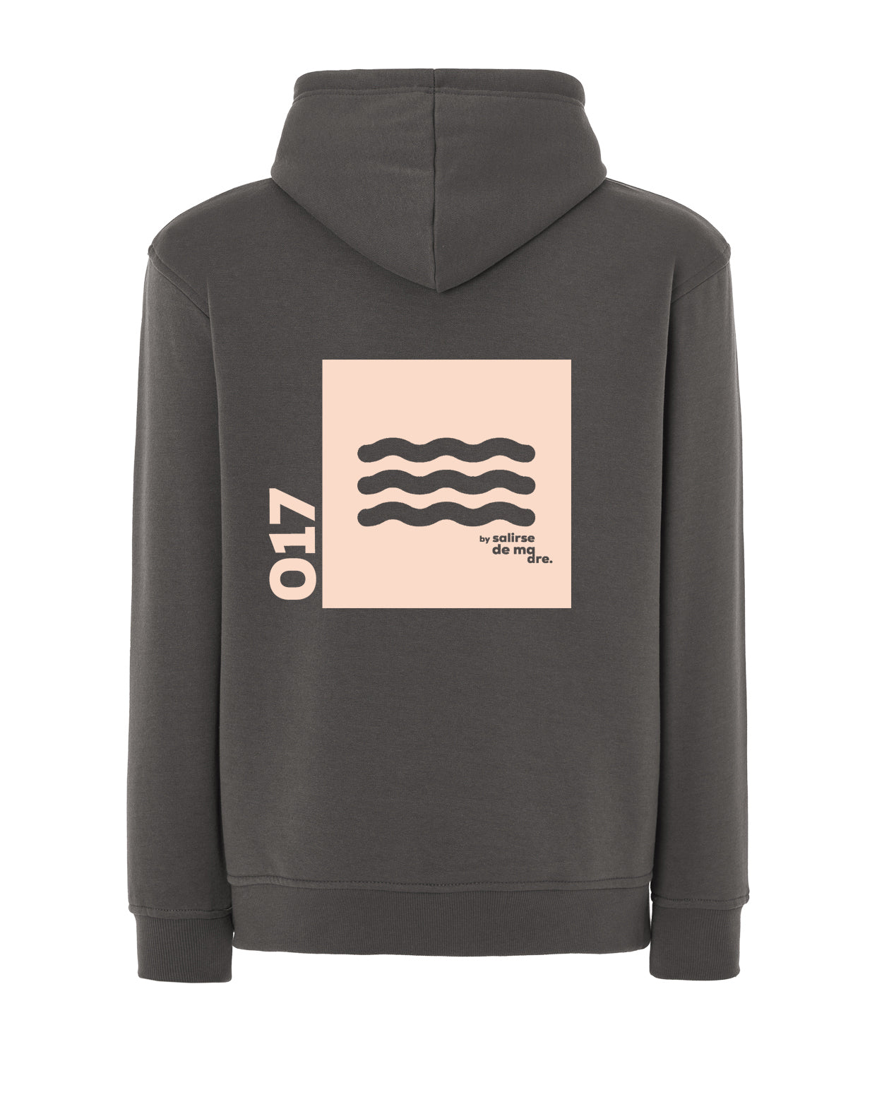 HOODIE "00" GRIS GRAFITO AND CREAM
