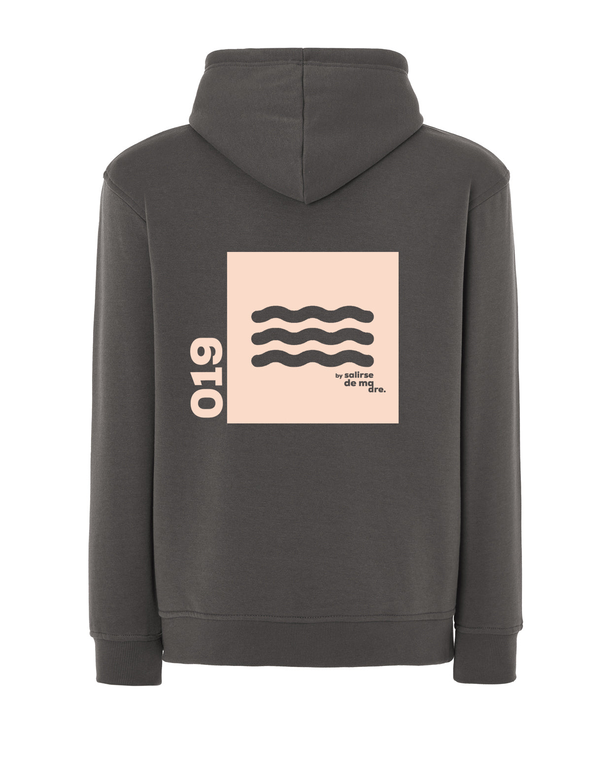 HOODIE "00" GRIS GRAFITO AND CREAM