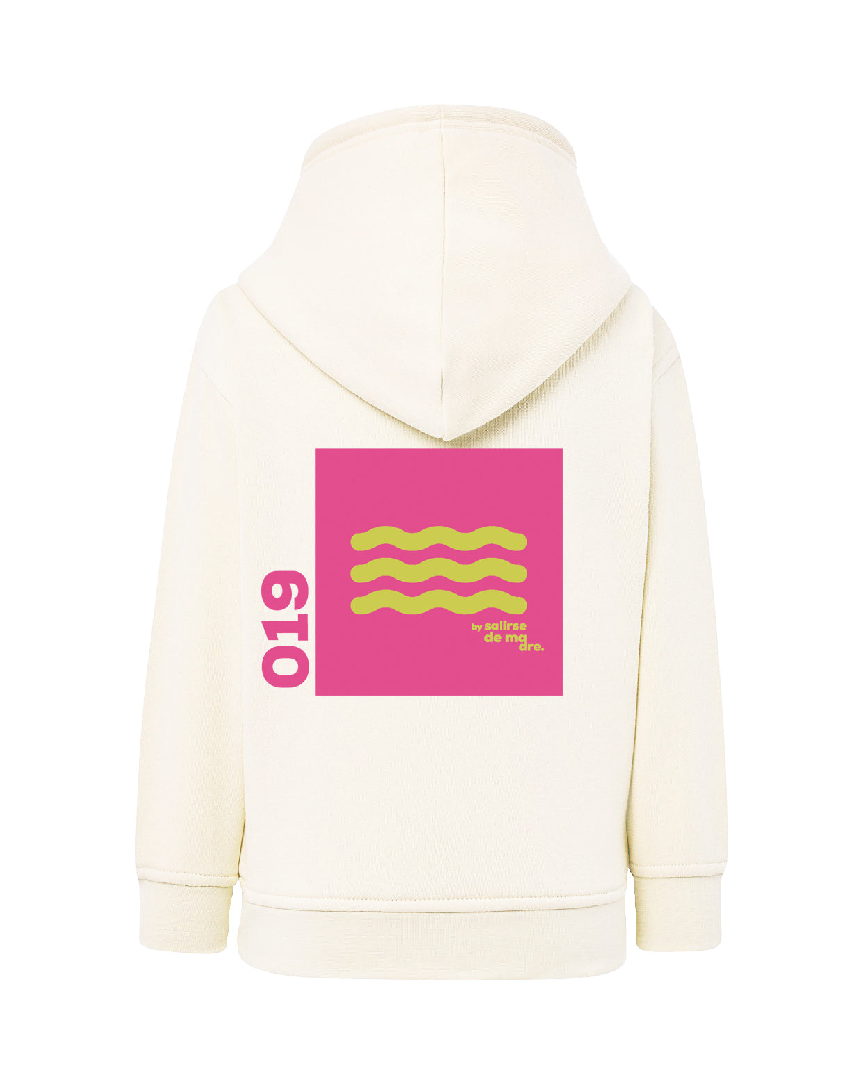 HOODIE "00" CREAM AND FUCSIA