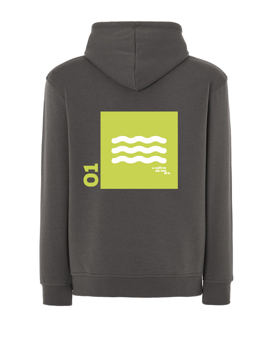 HOODIE "00" GRIS GRAFITO AND LIMA