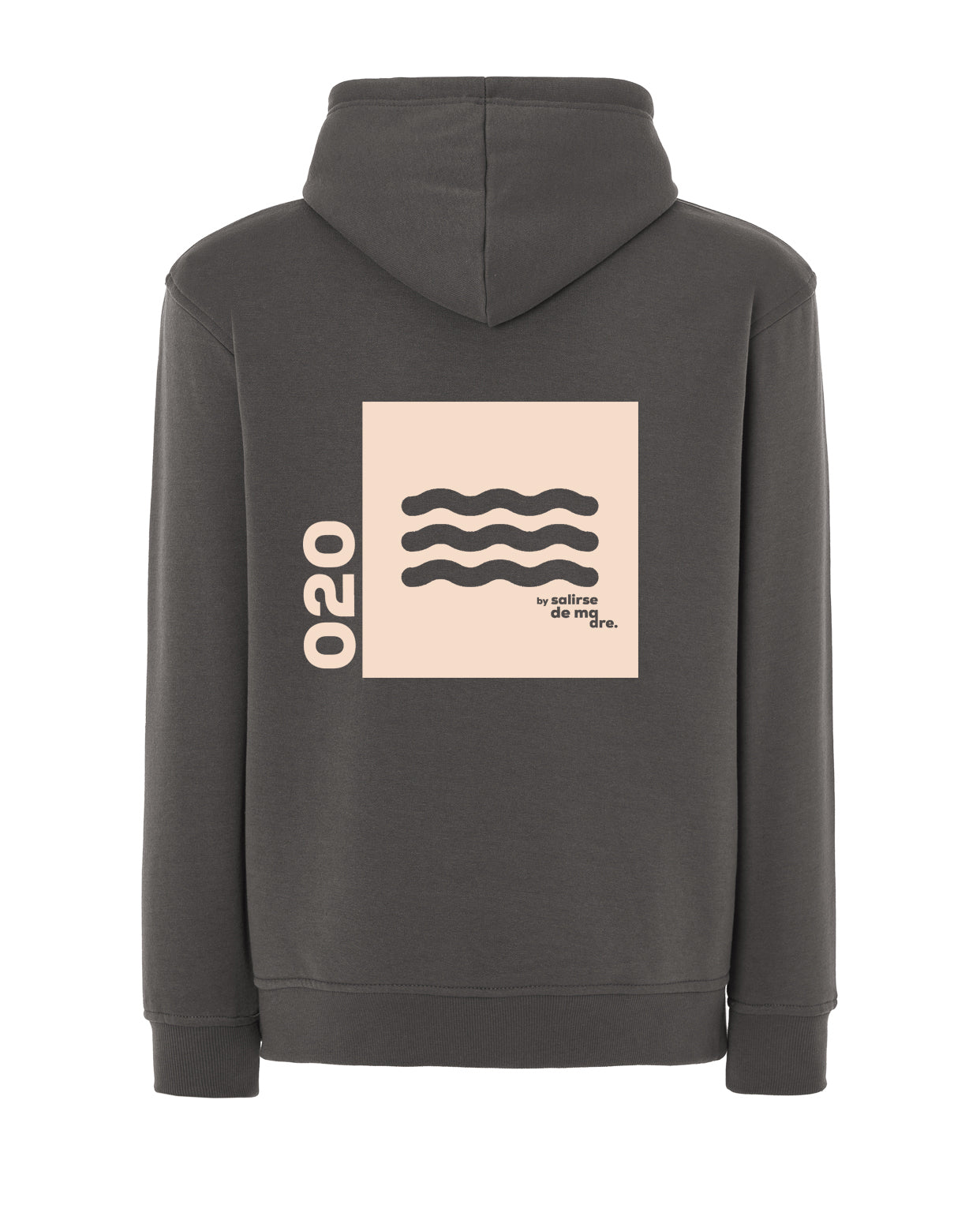 HOODIE "00" GRIS GRAFITO AND CREAM