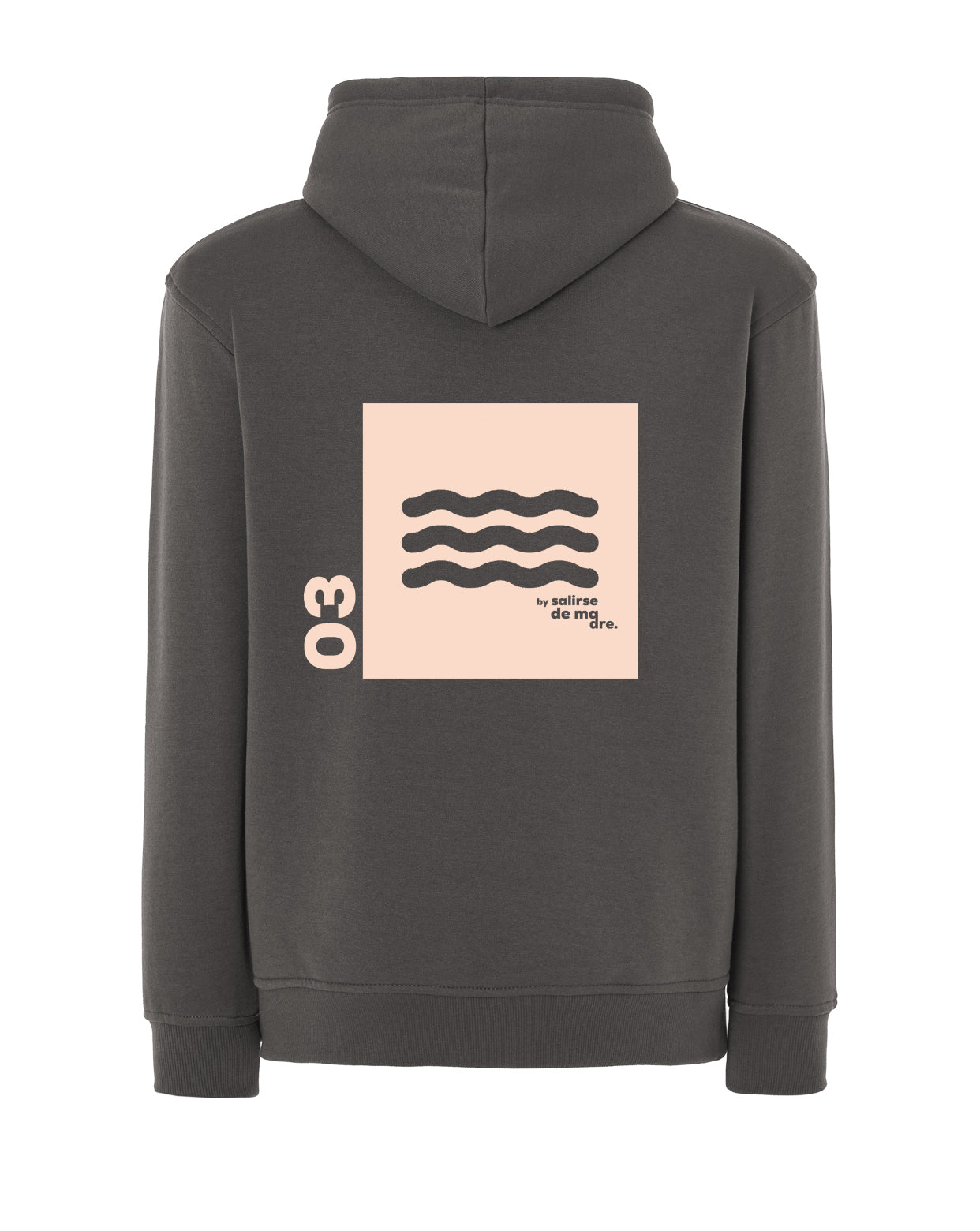HOODIE "00" GRIS GRAFITO AND CREAM