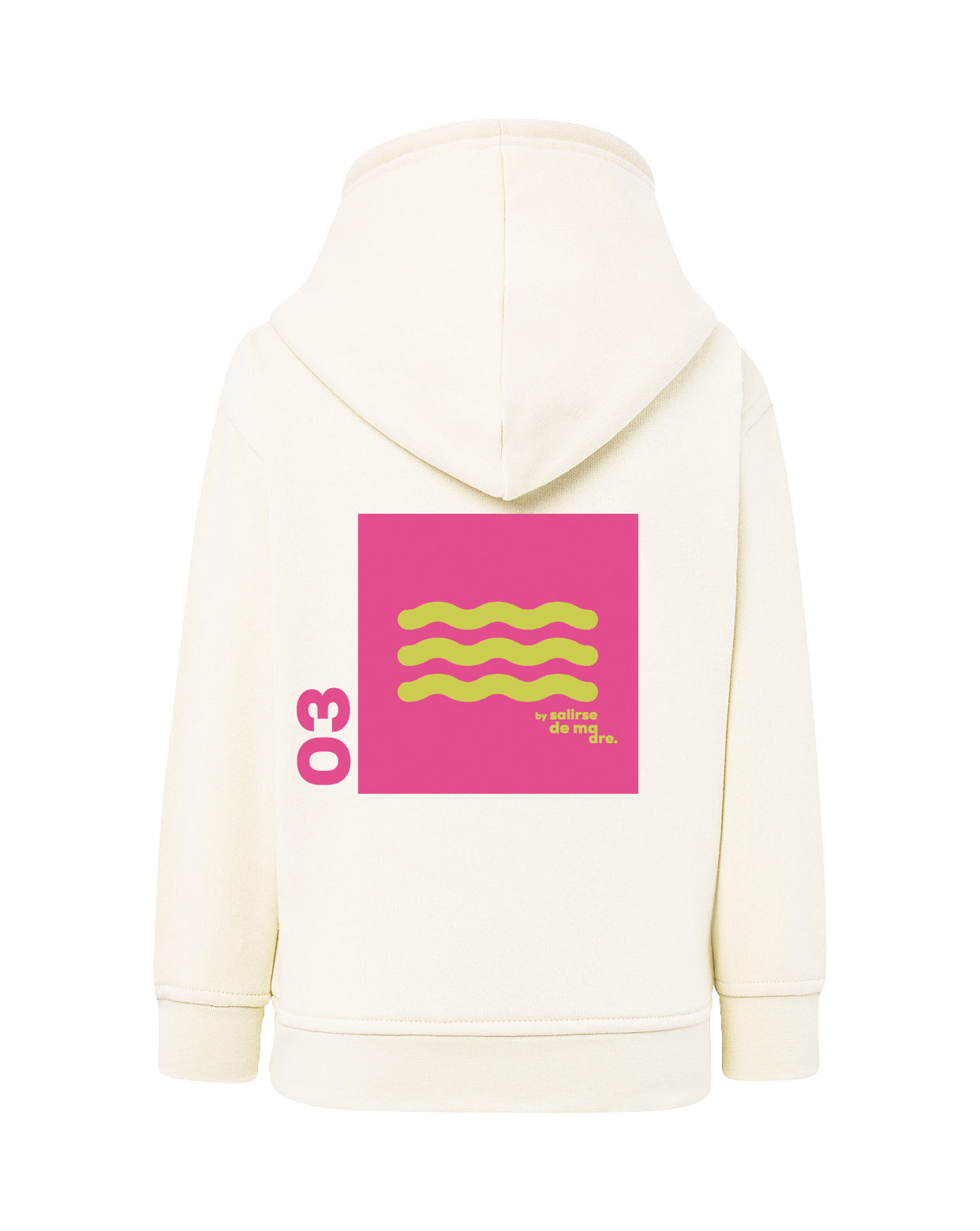 HOODIE "00" CREAM AND FUCSIA
