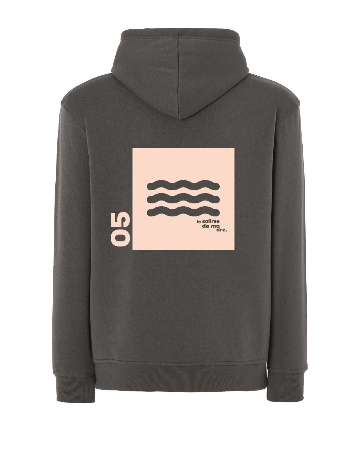 HOODIE "00" GRIS GRAFITO AND CREAM