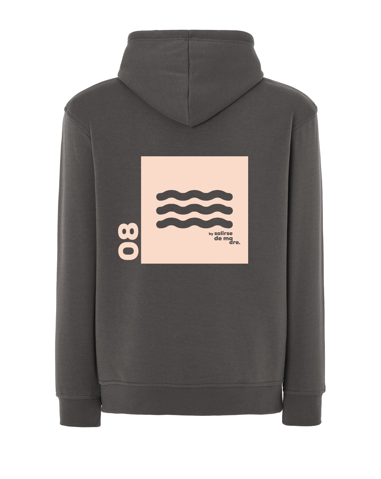 HOODIE "00" GRIS GRAFITO AND CREAM