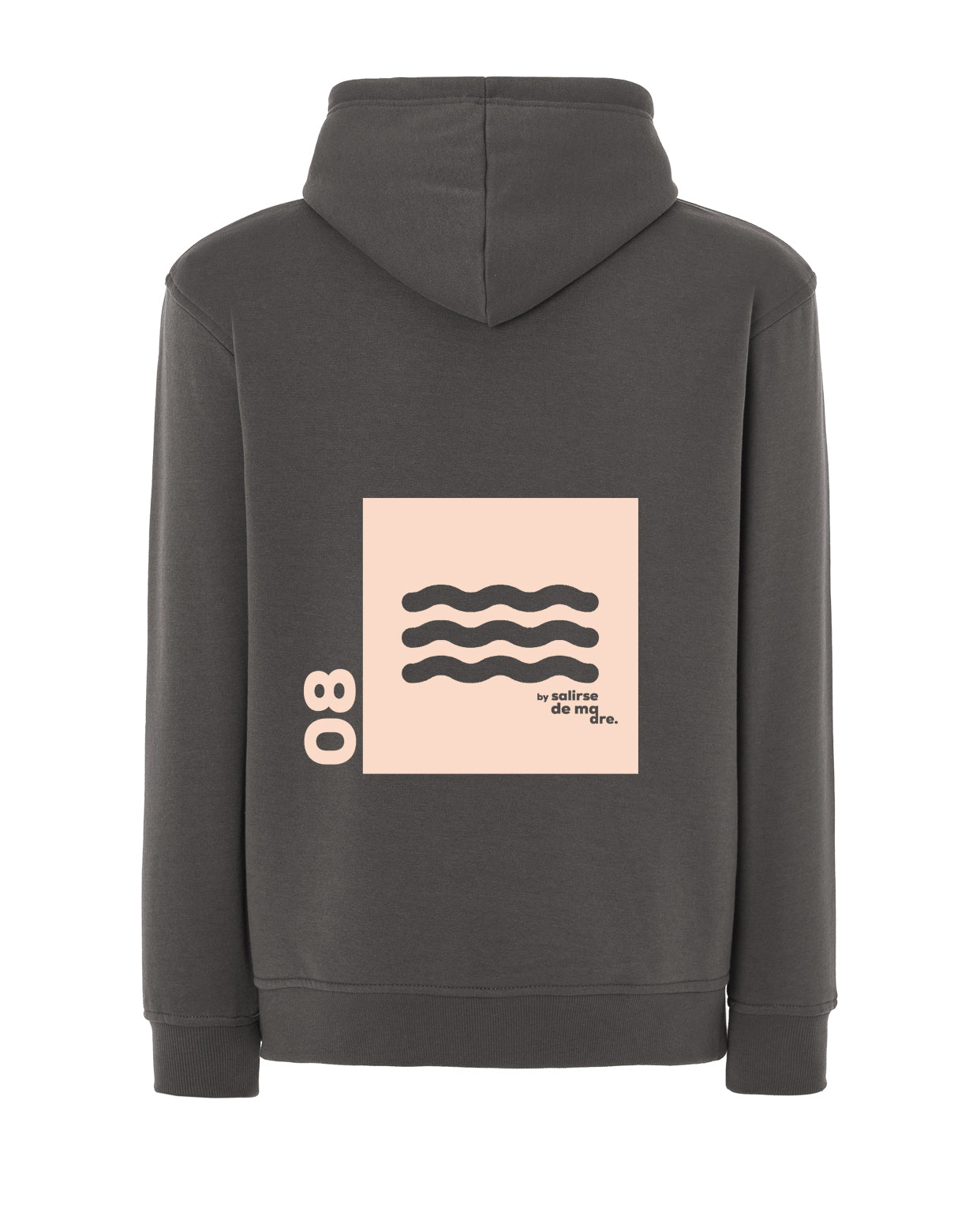 HOODIE "00" GRIS GRAFITO AND CREAM