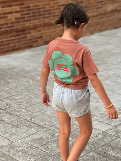 CAMISETA ROSA "SO MUCH FLOWERS" CORAL AND GREEN