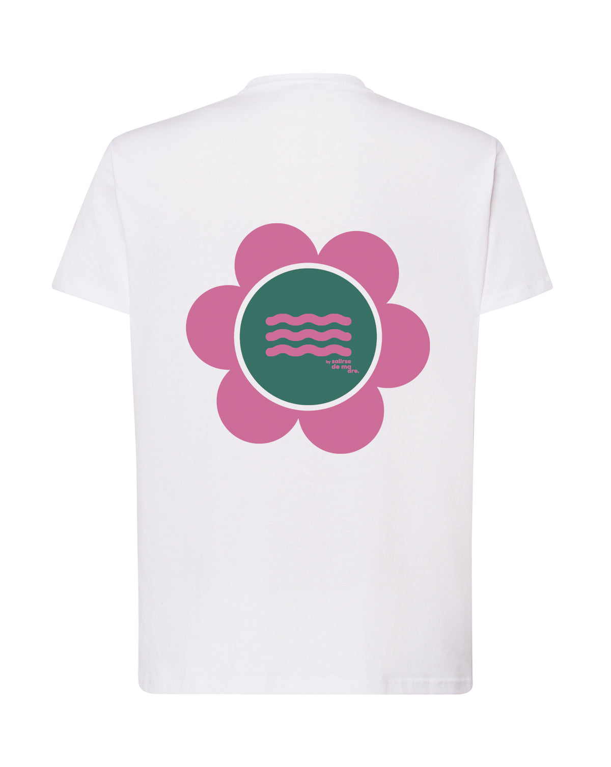 CAMISETA BLANCA "SO MUCH FLOWERS" FUCSIA AND FOG GREEN