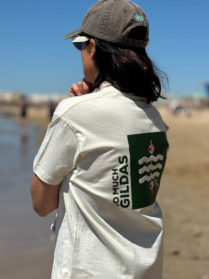 CAMISETA ADULTO "SO MUCH GILDAS" CREAM AND GREEN PIPARRA