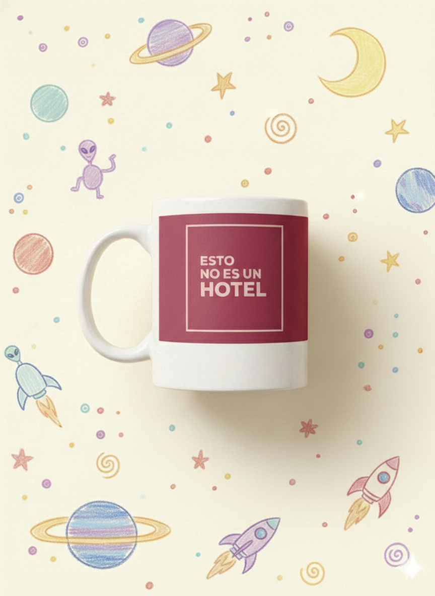 TAZA "ESTO NO ES UN HOTEL" FUCSIA