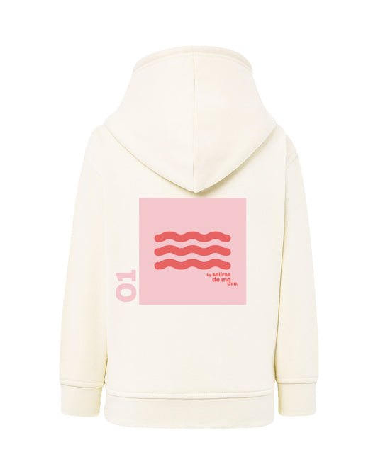 HOODIE "00" CREAM AND SOFT PINK