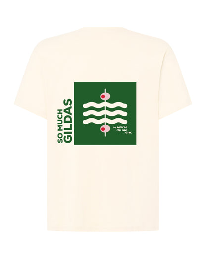 CAMISETA ADULTO "SO MUCH GILDAS" CREAM AND GREEN PIPARRA