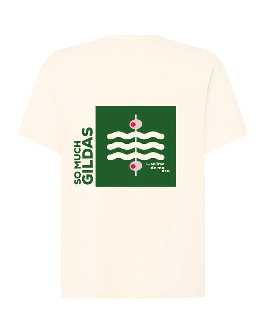 CAMISETA ADULTO "SO MUCH GILDAS" CREAM AND GREEN PIPARRA
