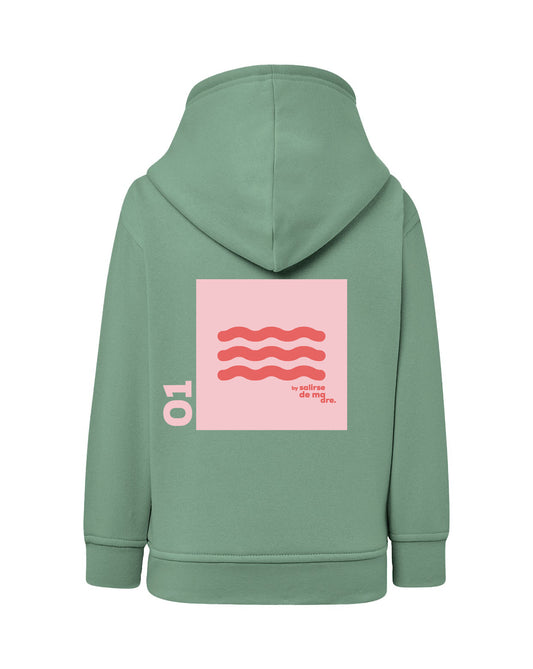 HOODIE "00" MINT AND SOFT PINK