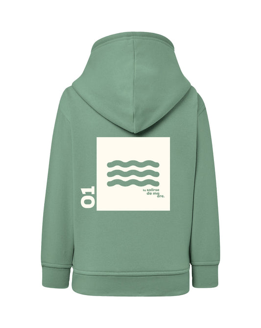 HOODIE "00" VERDE MINT AND CREAM