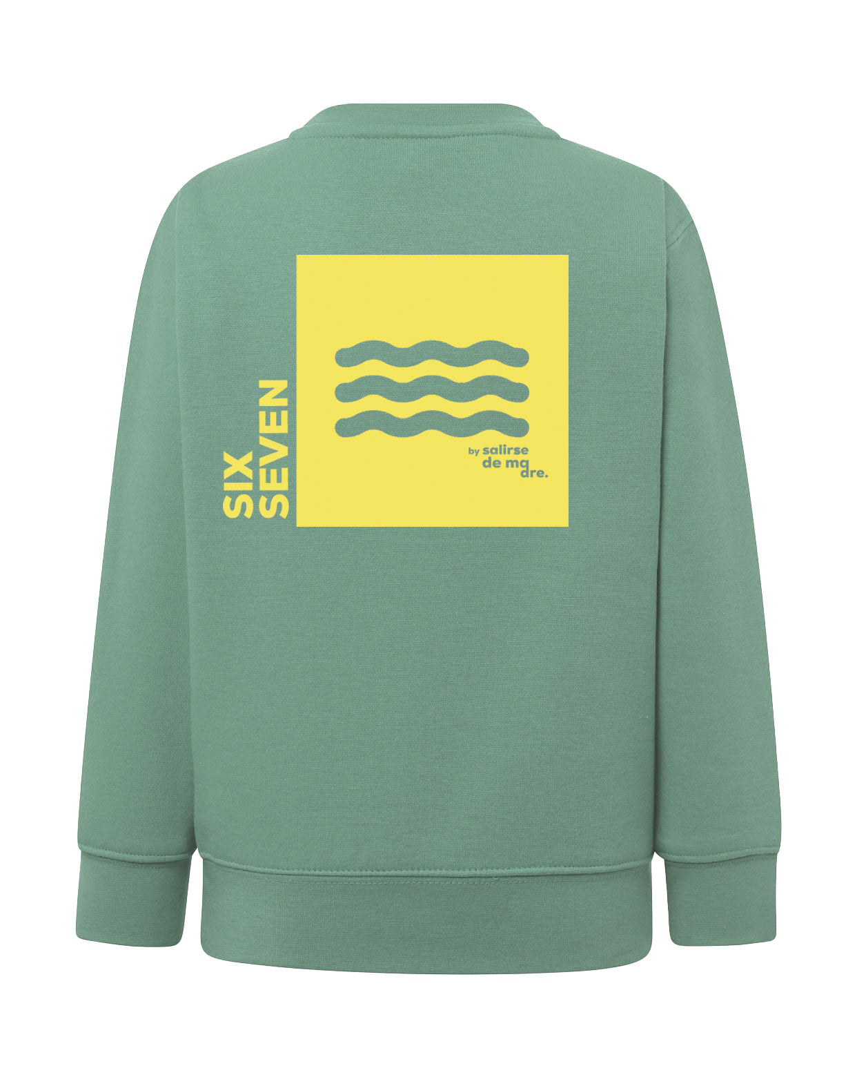 SUDADERA KIDS "SIX SEVEN" MENTA Y AMARILLO