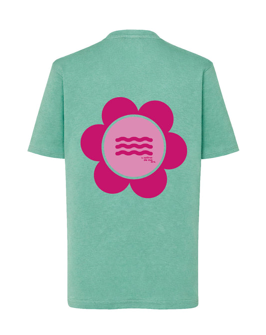 CAMISETA MINT "SO MUCH FLOWERS" FUCSIA Y ROSA
