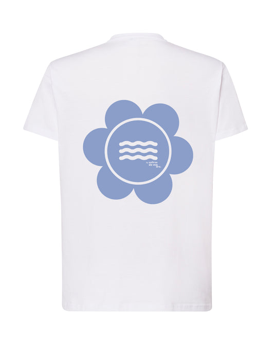 CAMISETA BLANCA "SO MUCH FLOWERS" SOFT BLUE