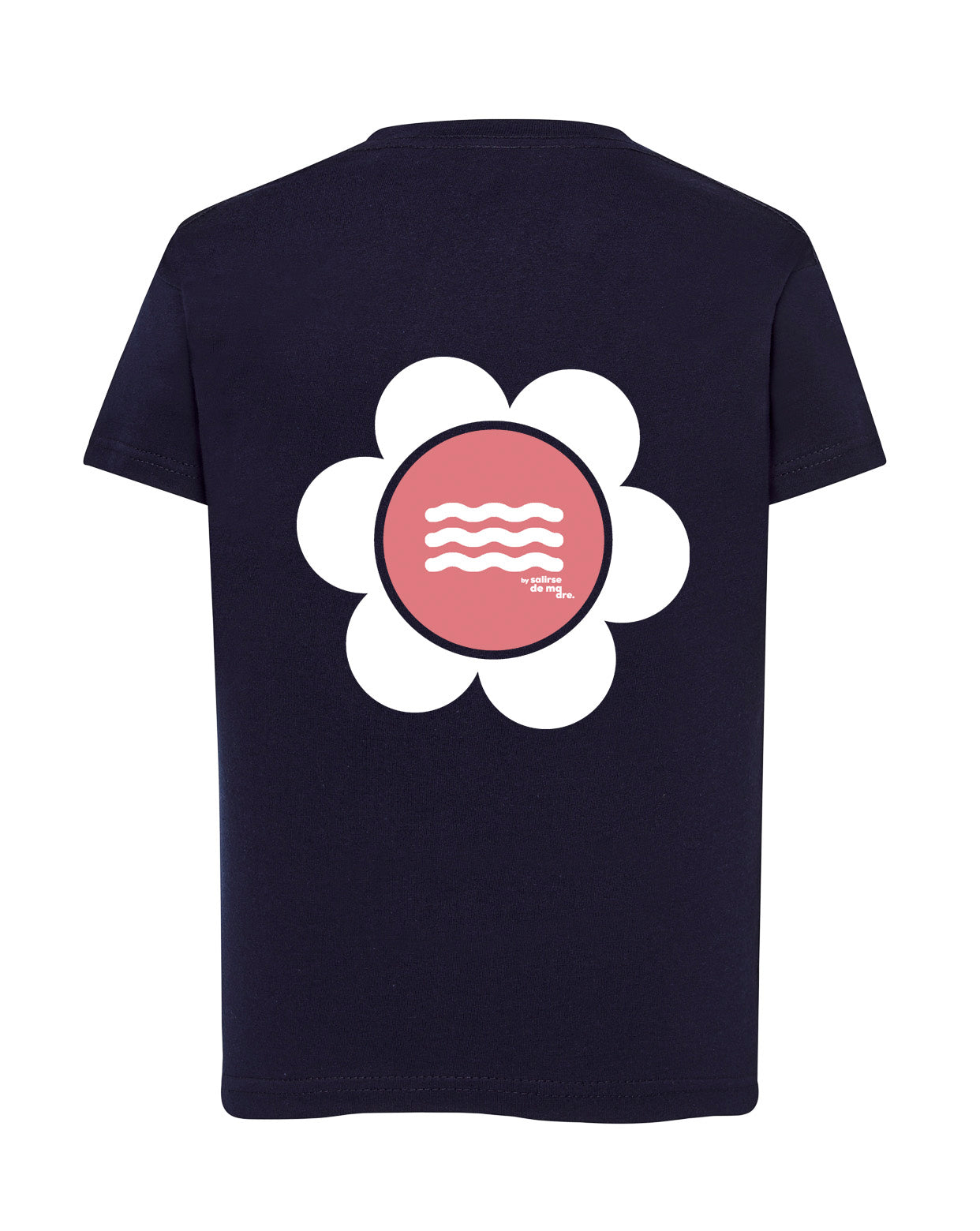 CAMISETA AZUL NAVY "SO MUCH FLOWERS" ORANGE DAISY