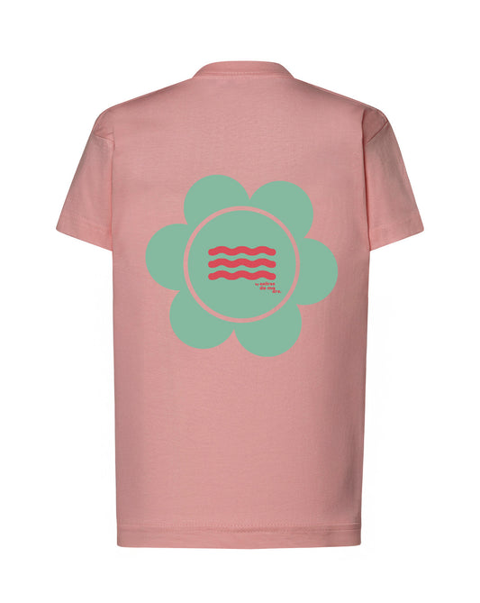 CAMISETA ROSA "SO MUCH FLOWERS" CORAL AND GREEN
