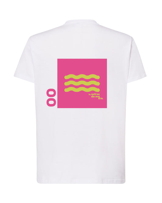CAMISETA "00" BLANCA AND FUCSIA