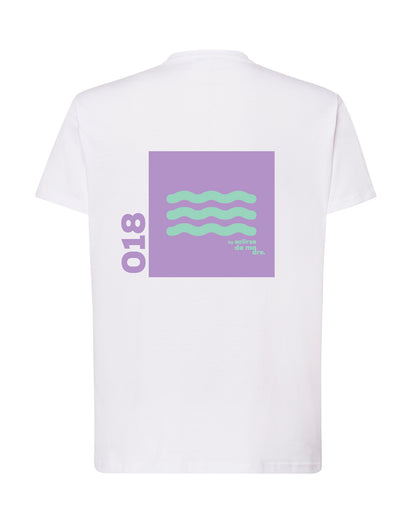 CAMISETA "00" WHITE AND LILA/GREEN
