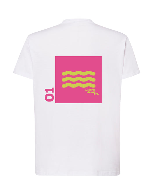 CAMISETA "00" BLANCA AND FUCSIA