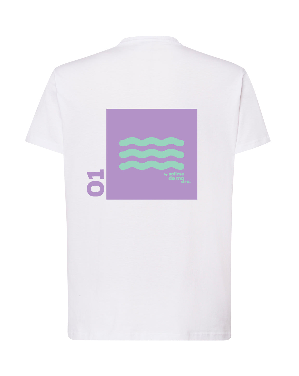 CAMISETA "00" WHITE AND LILA/GREEN