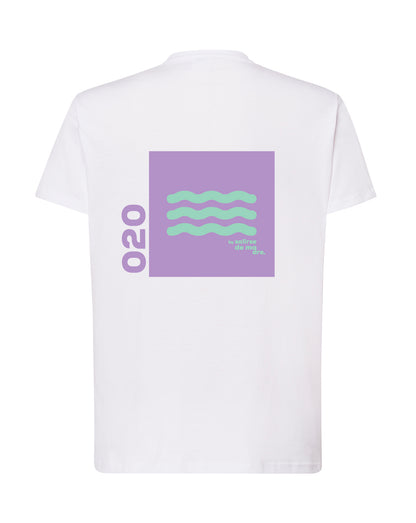 CAMISETA "00" WHITE AND LILA/GREEN