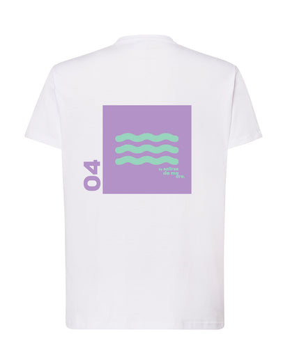 CAMISETA "00" WHITE AND LILA/GREEN