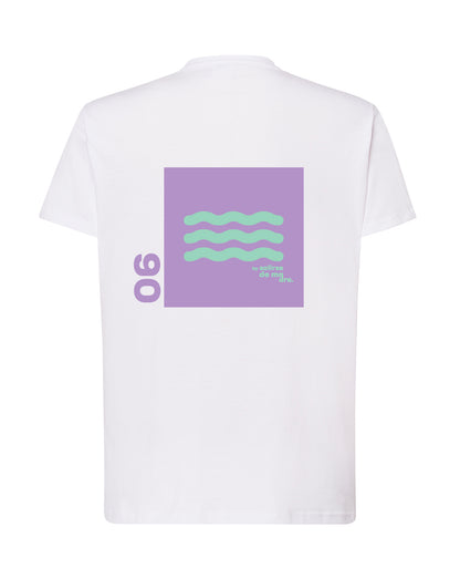 CAMISETA "00" WHITE AND LILA/GREEN