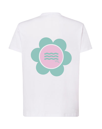 CAMISETA BLANCA "SO MUCH FLOWERS" CELESTE AND PINK