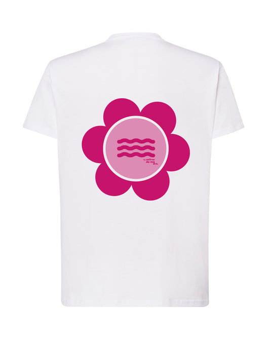 CAMISETA BLANCA "SO MUCH FLOWERS" FUCSIA AND PINK